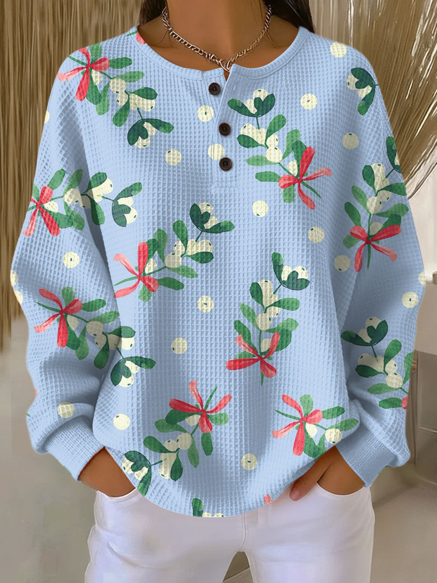 Rikke | Soft Sweater with Christmas Motif – Blue