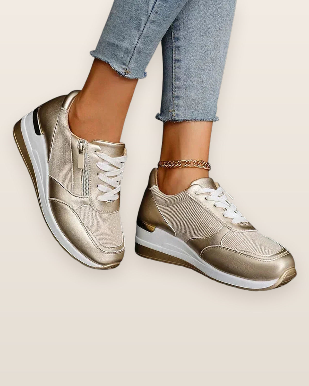 Dina | Metallic Comfort Sneakers