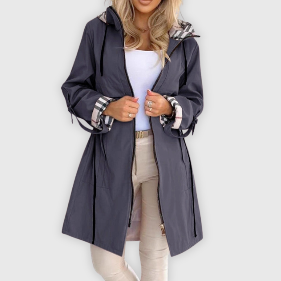 Imogen | Waterproof Zip Coat – Grey