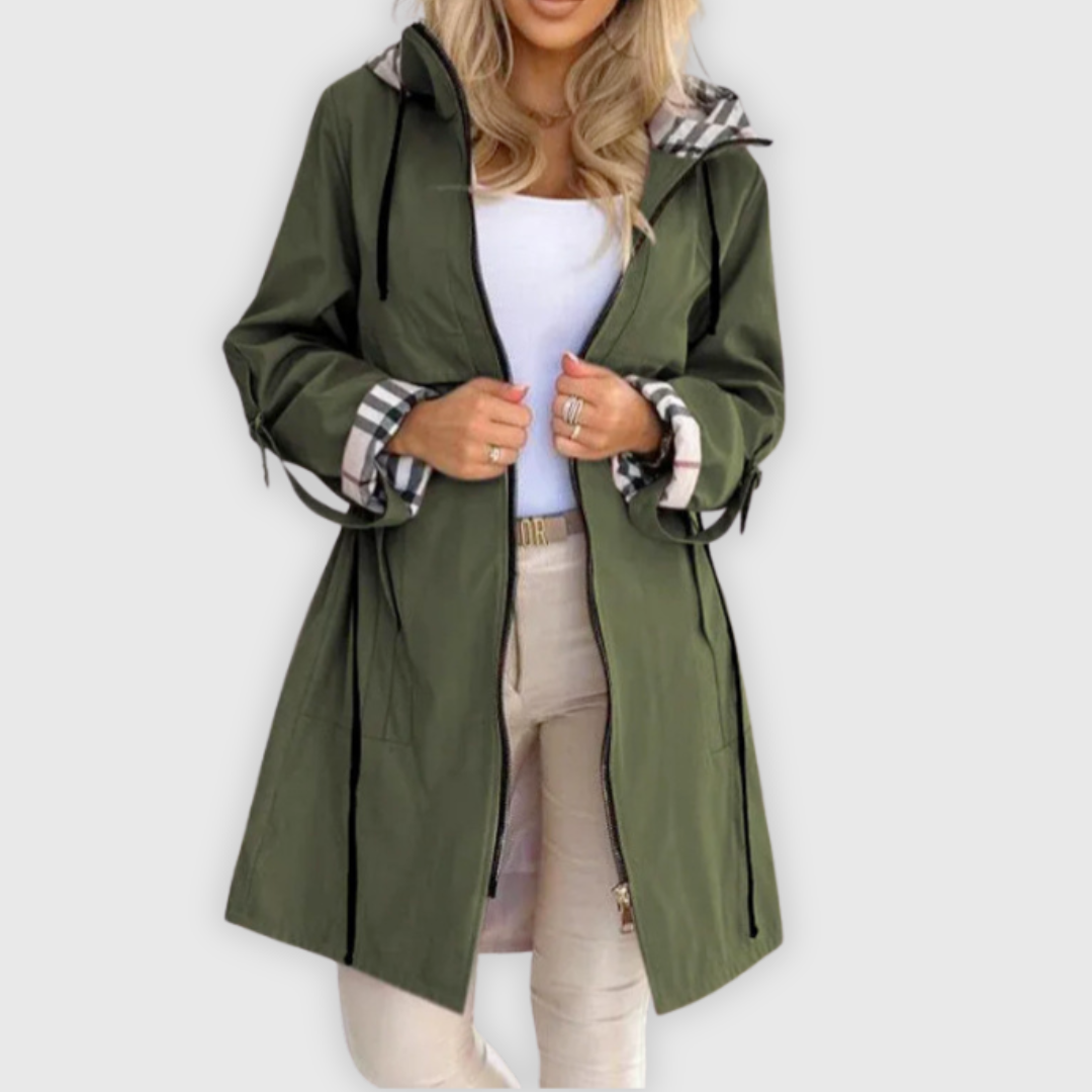 Imogen | Waterproof Zip Coat – Green