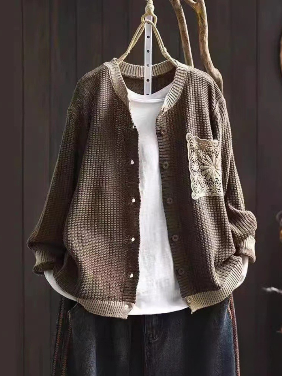 Aveline | Knit Cardigan – Brown