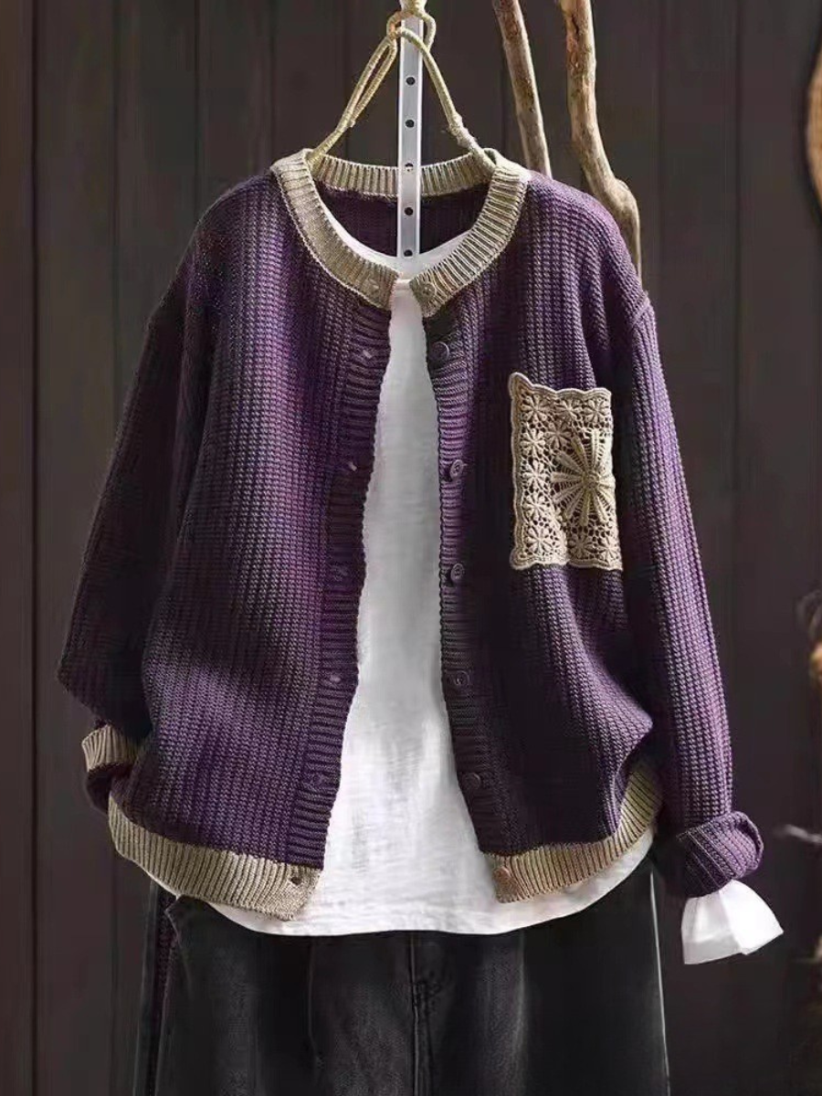Aveline | Knit Cardigan – Purple