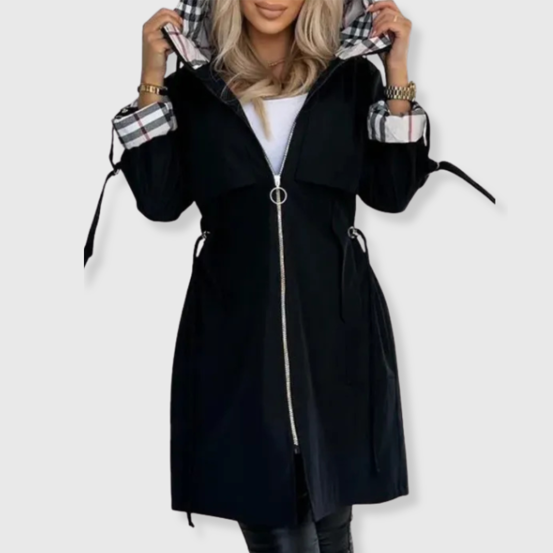 Imogen | Waterproof Zip Coat – Black