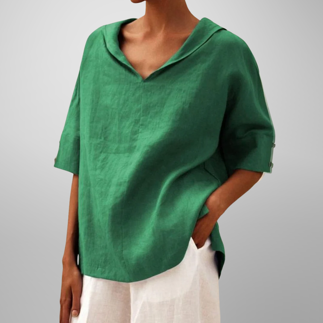Victoria | Relaxed Everyday Blouse – Green