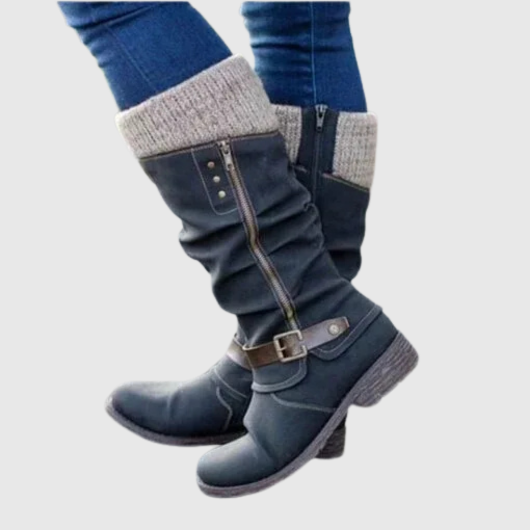 Thessara | Orthopedic Leather Boots – Black