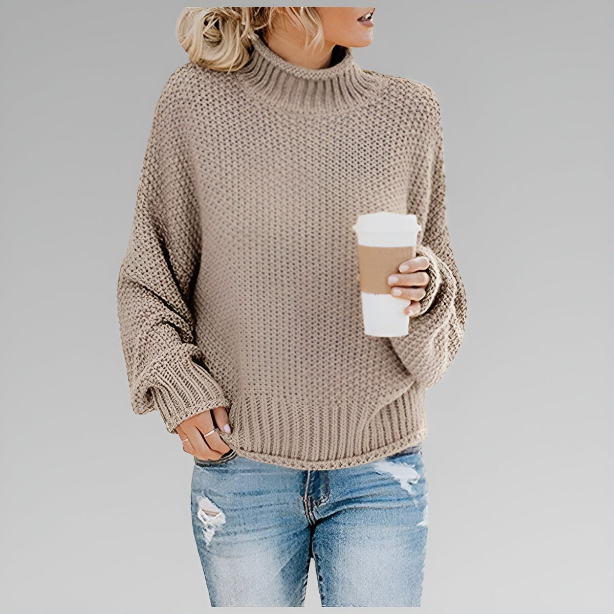 Anna | Classic Cozy Knit Sweater – Beige