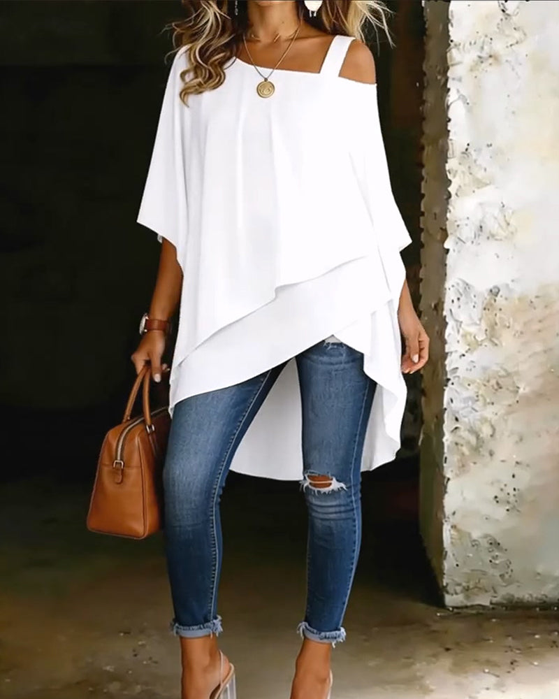 Amiyah | Asymmetric Blouse – White