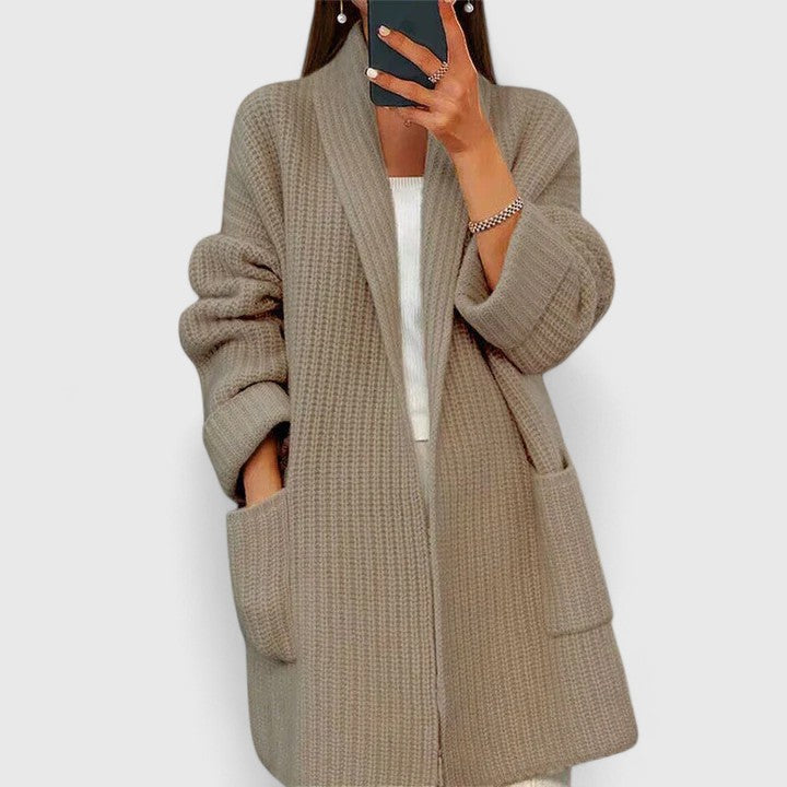 Amy | Comfortable Cardigan – Camel