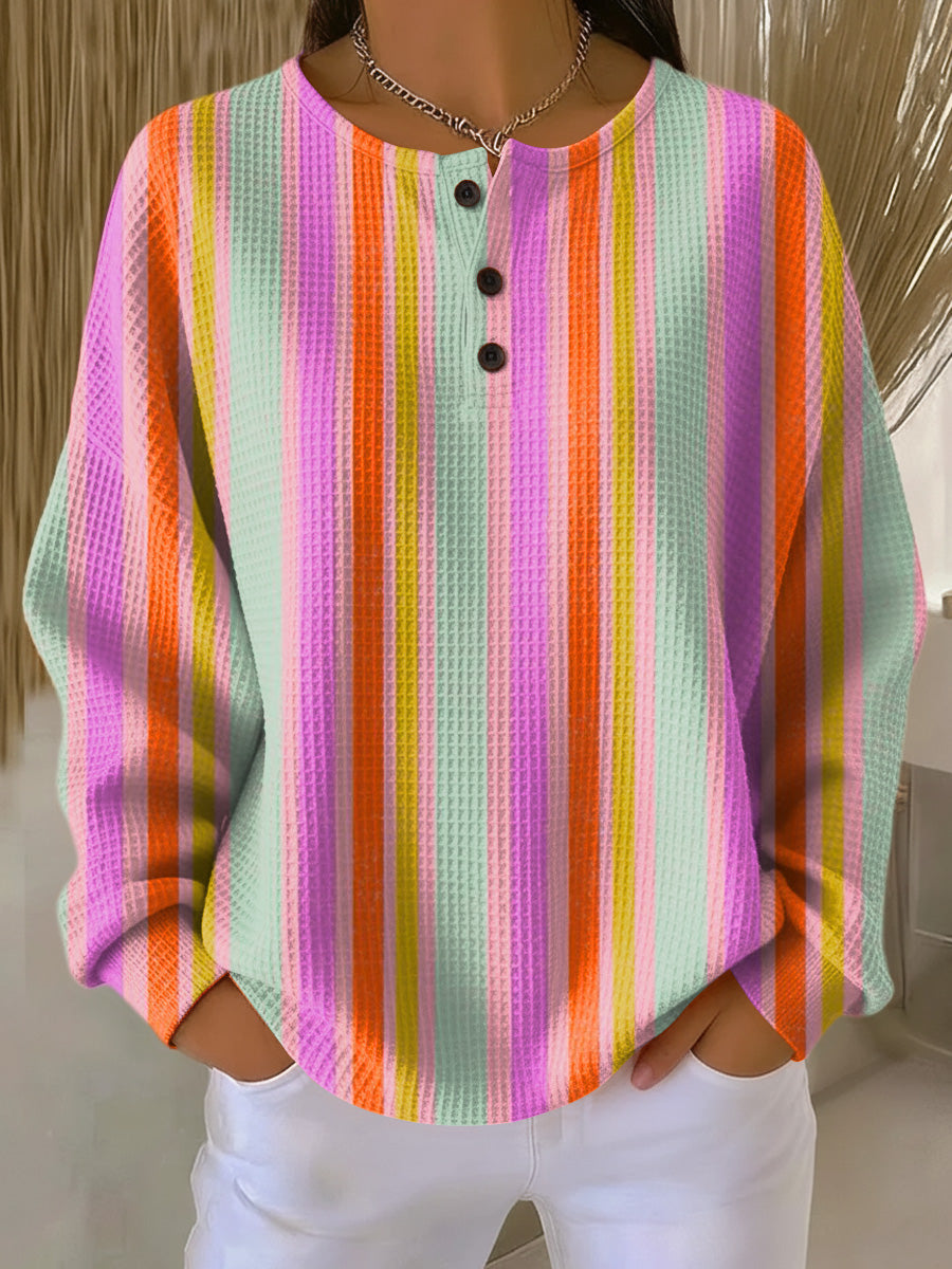 Milla | Sweater with Colorful Stripes – Rainbow