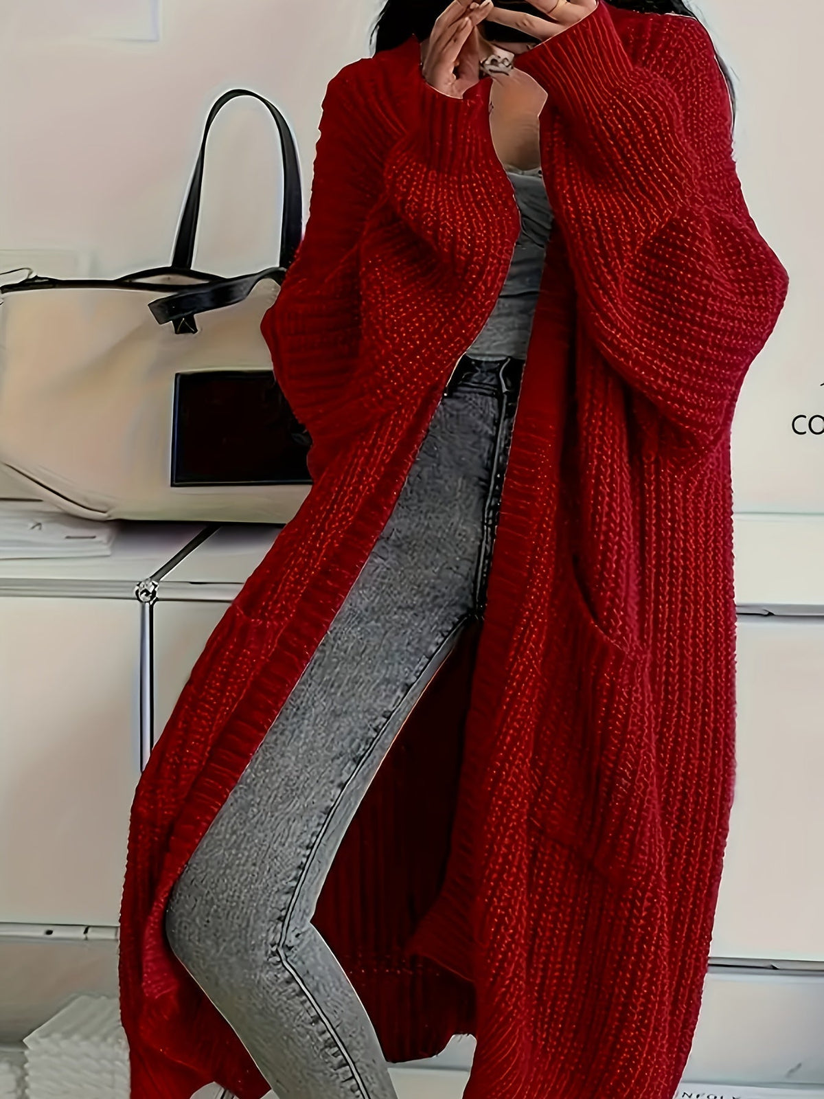 Alice | Cozy Confidence Longline Cardigan – Red