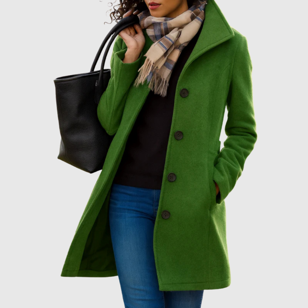 Connie | Elegant Classic Coat – Dark Green