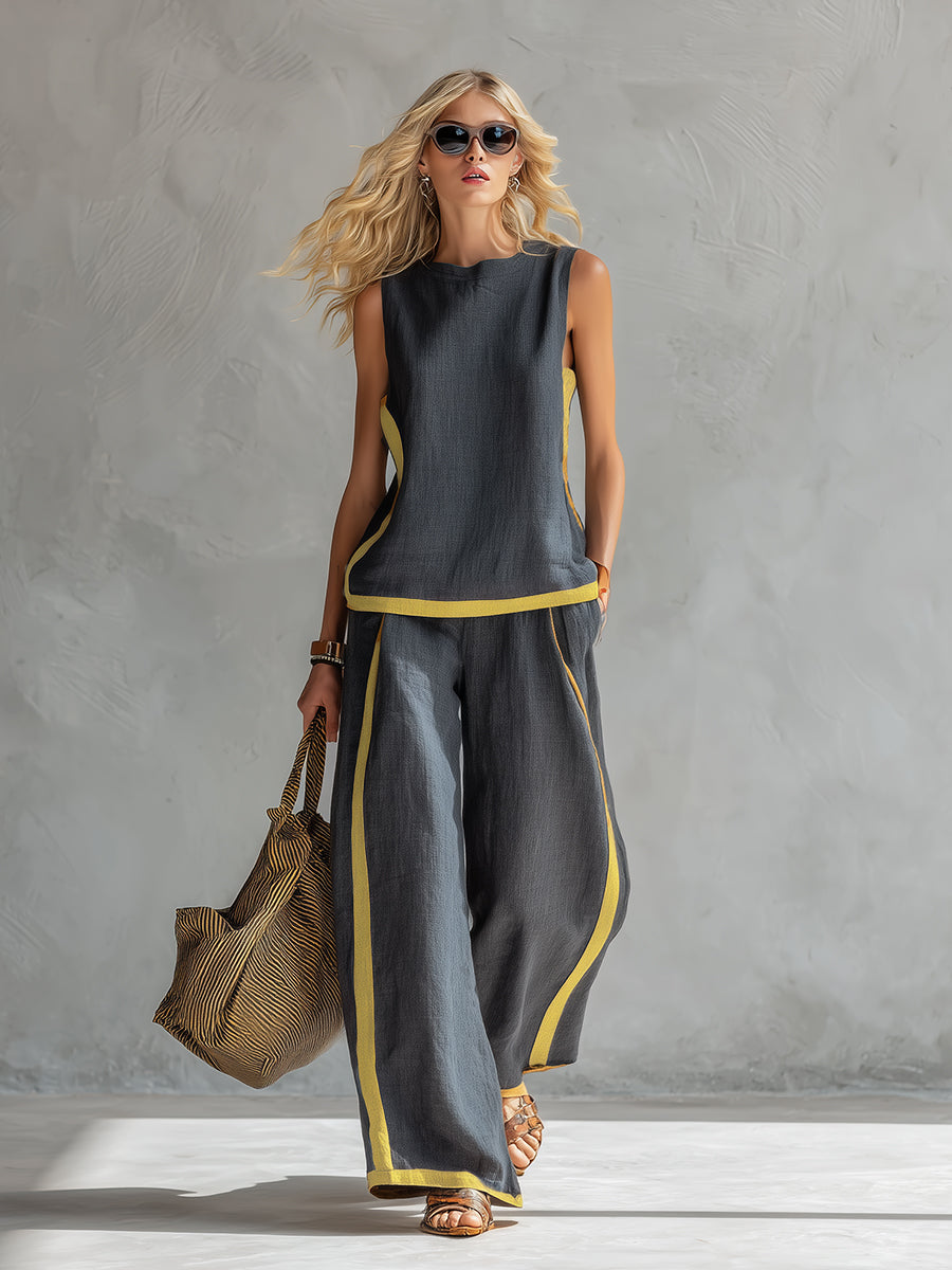 Leila | Elegant Two-Piece Set – Gray