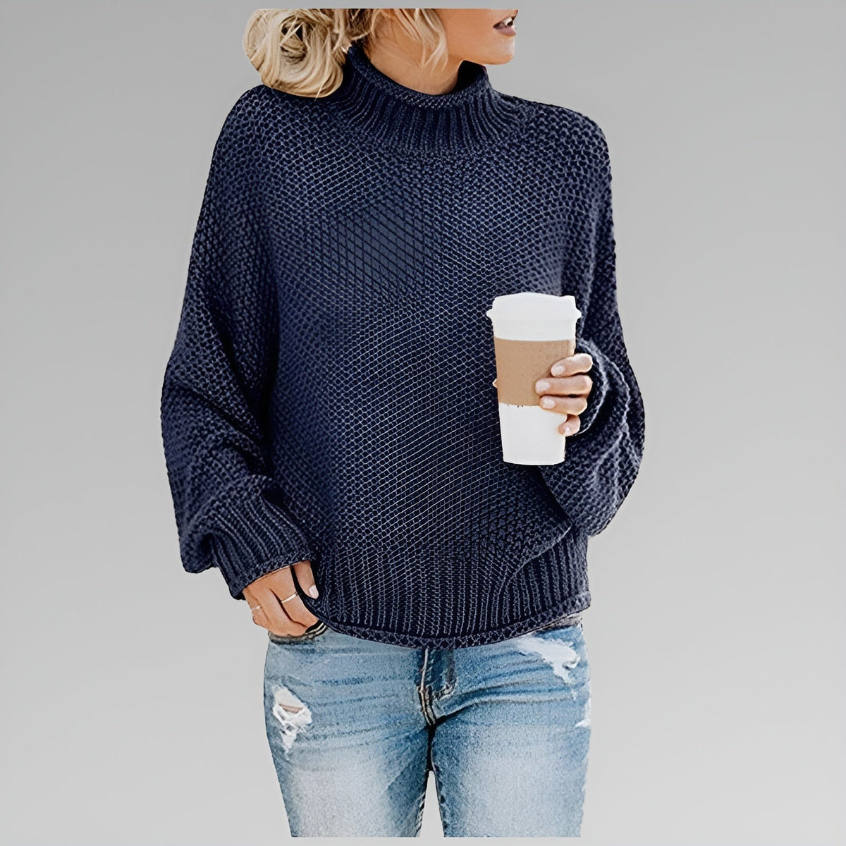 Anna | Classic Cozy Knit Sweater – Royal Blue