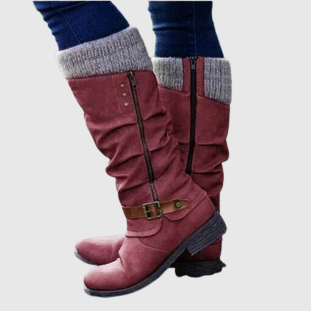 Thessara | Orthopedic Leather Boots – Red