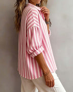 Nora | Loose Striped Blouse with Collar