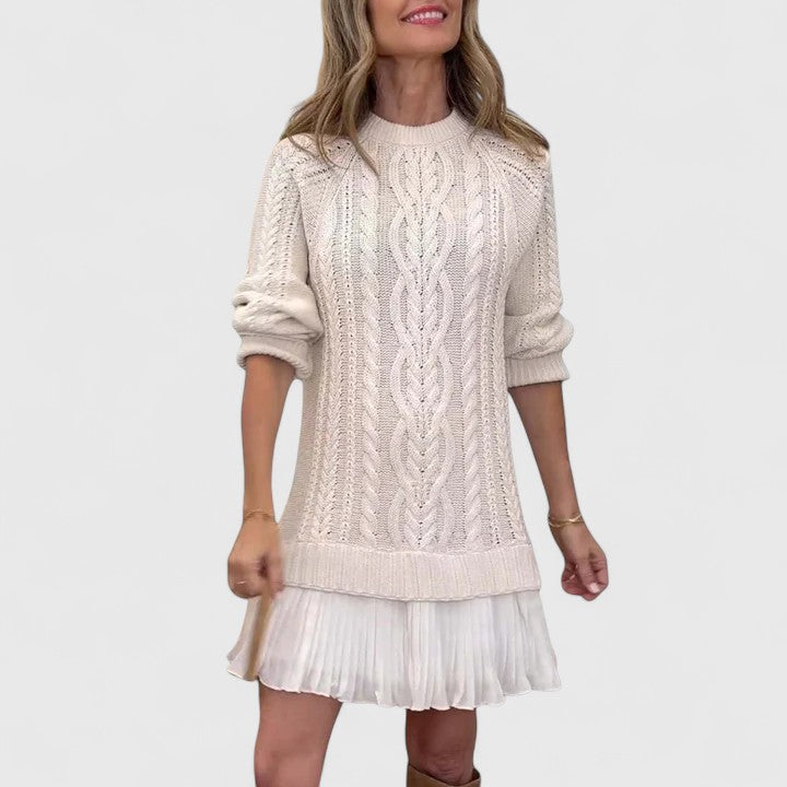 Ashlyndora | Elegant Sweater Dress – Apricot