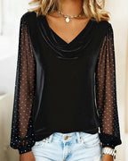 Avery | Elegant Blouse with draped collar