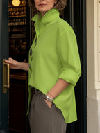 Amara | Stylish Button Stand Collar Blouse