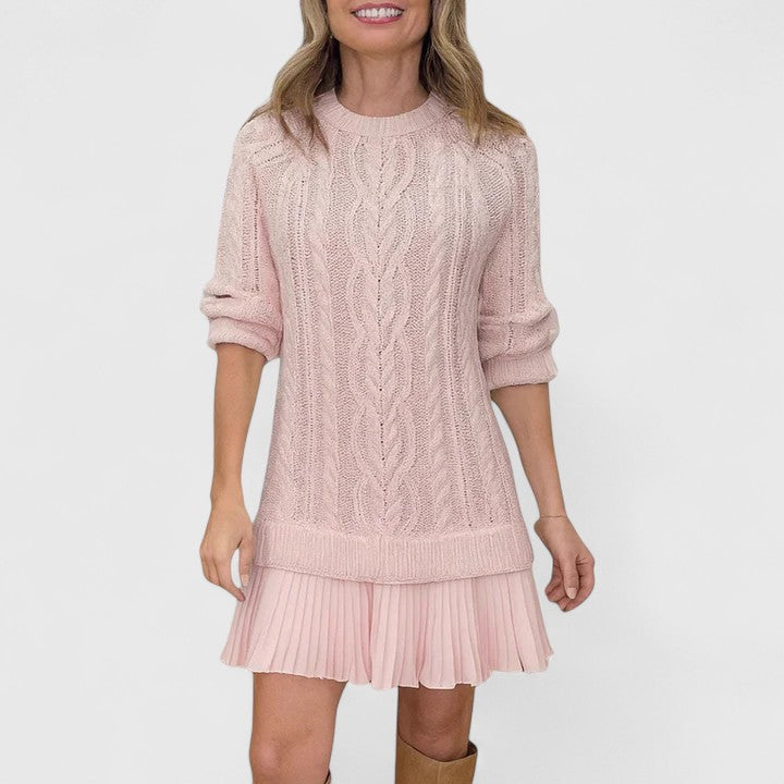 Ashlyndora | Elegant Sweater Dress – Pink