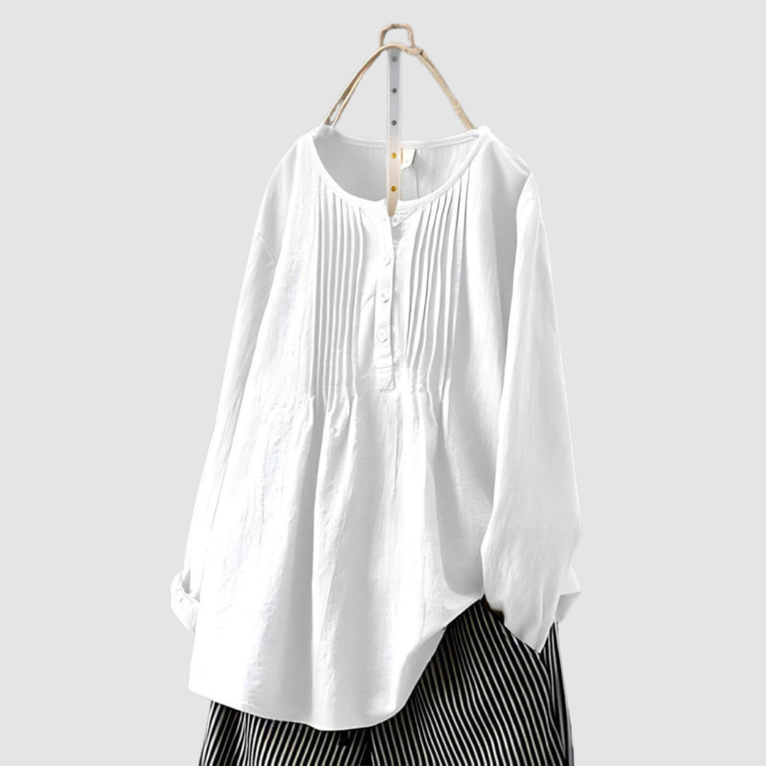Brenna | Elegant Casual Blouse – White