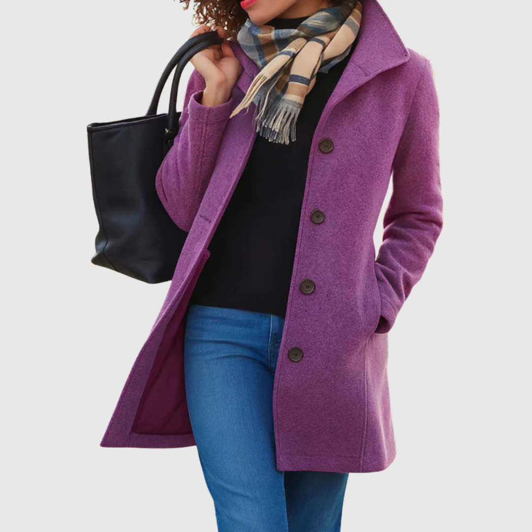 Connie | Elegant Classic Coat – Purple