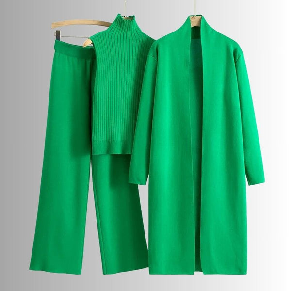 Aubrey | 3-Piece Elegant Knit Lounge Set – Green