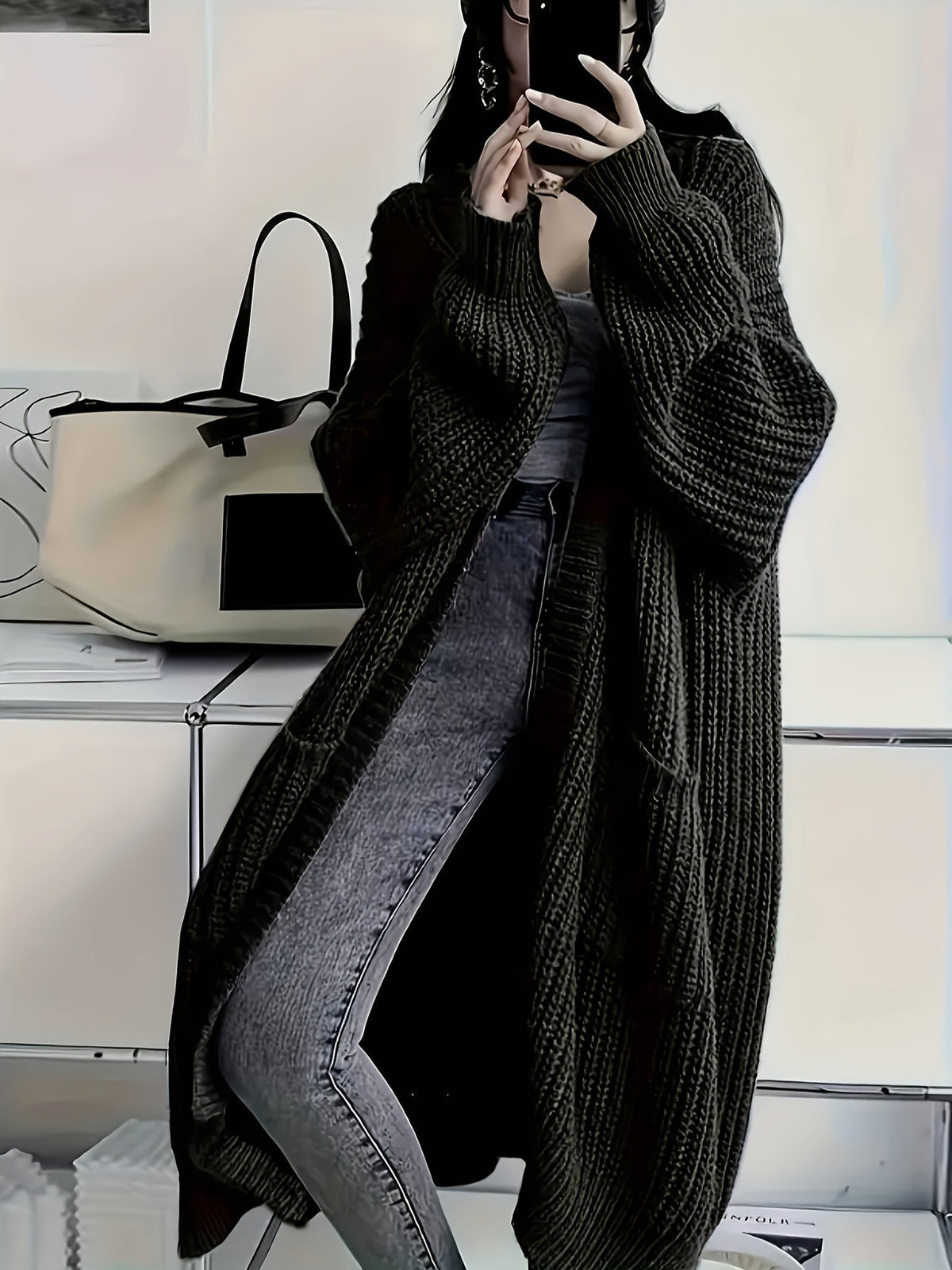 Alice | Cozy Confidence Longline Cardigan – Black