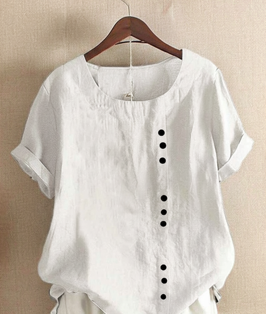 Amaya | Effortless Button Detail Summer Blouse – White