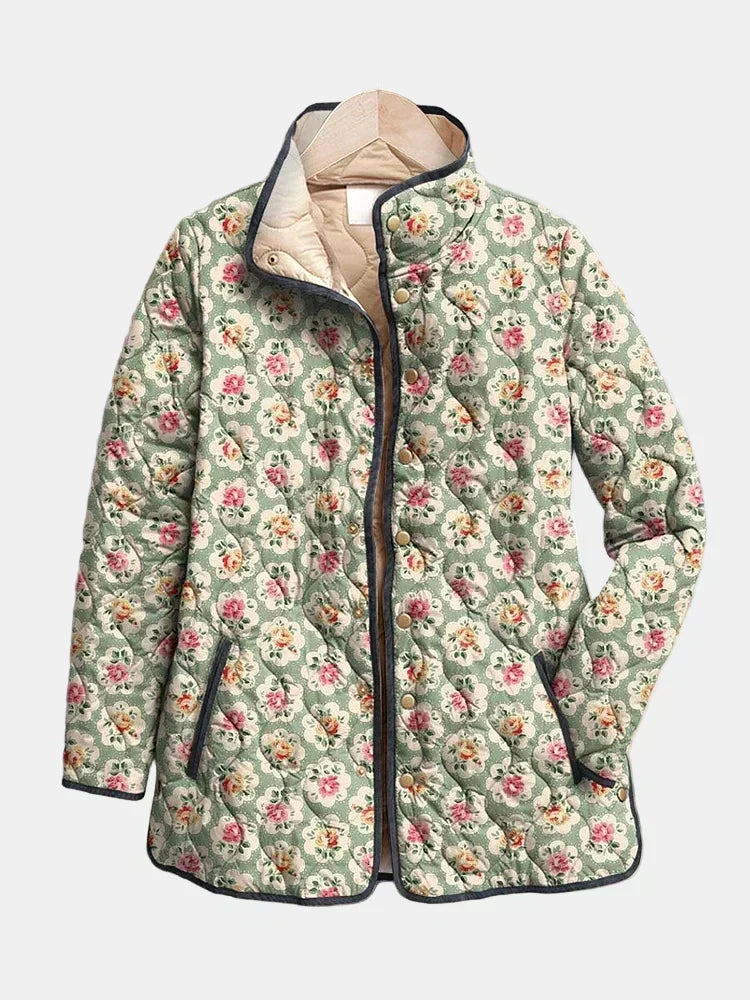 Aveline | Floral Art Quilted Jacket