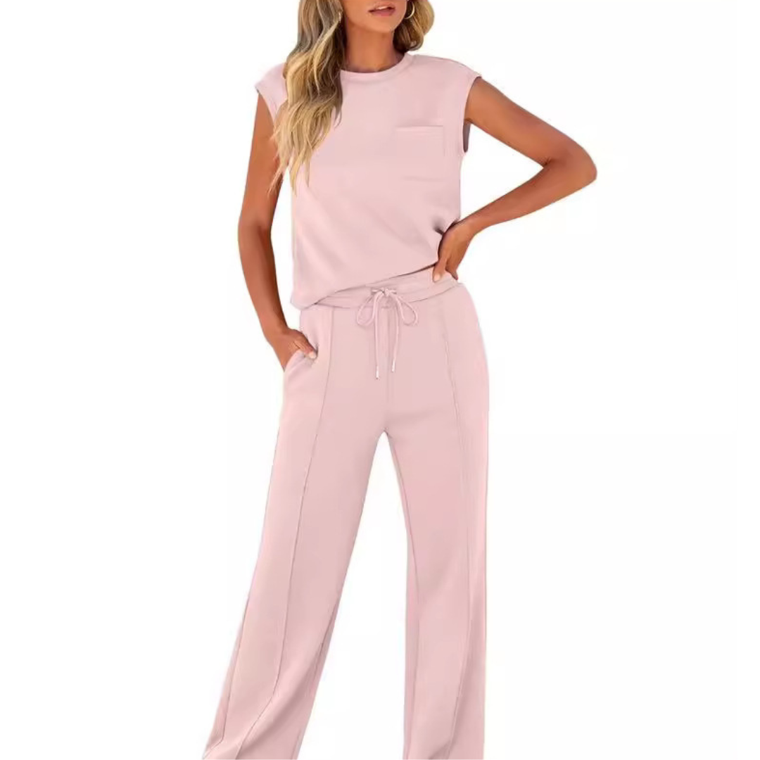 Ayla | Relaxed Soft-Lounge Two-Piece Set – Pink