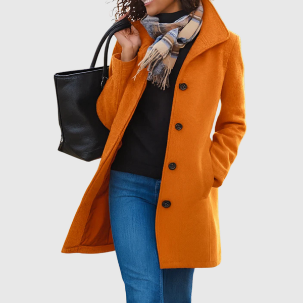 Connie | Elegant Classic Coat – Orange