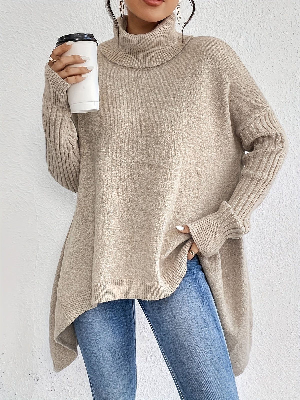 Audrey | Cozy Sweater – Khaki