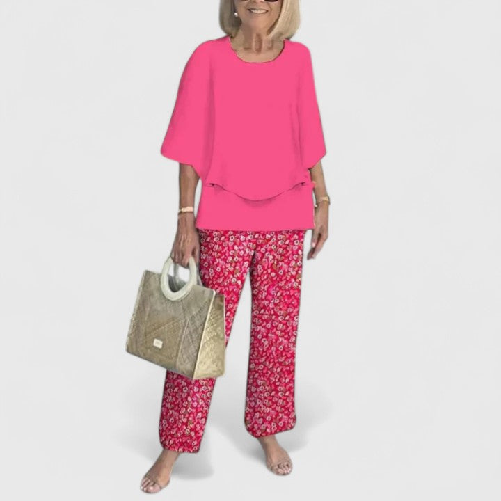 Ciara | Sophisticated Loose Two-Piece Set – Fuchsia