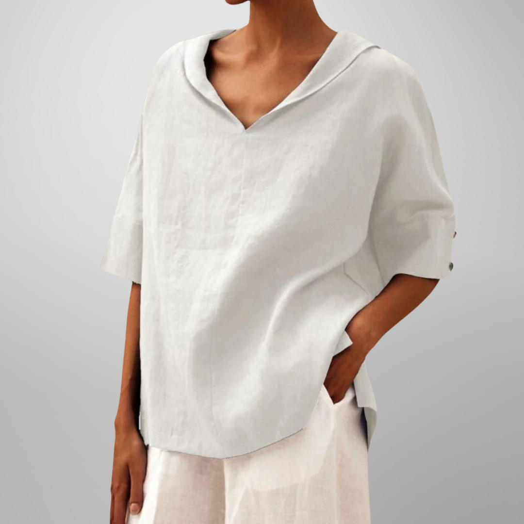 Victoria | Relaxed Everyday Blouse – White