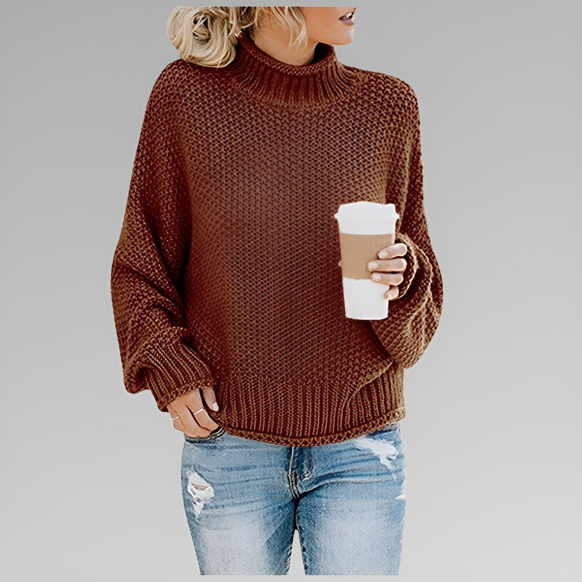 Anna | Classic Cozy Knit Sweater – Brown