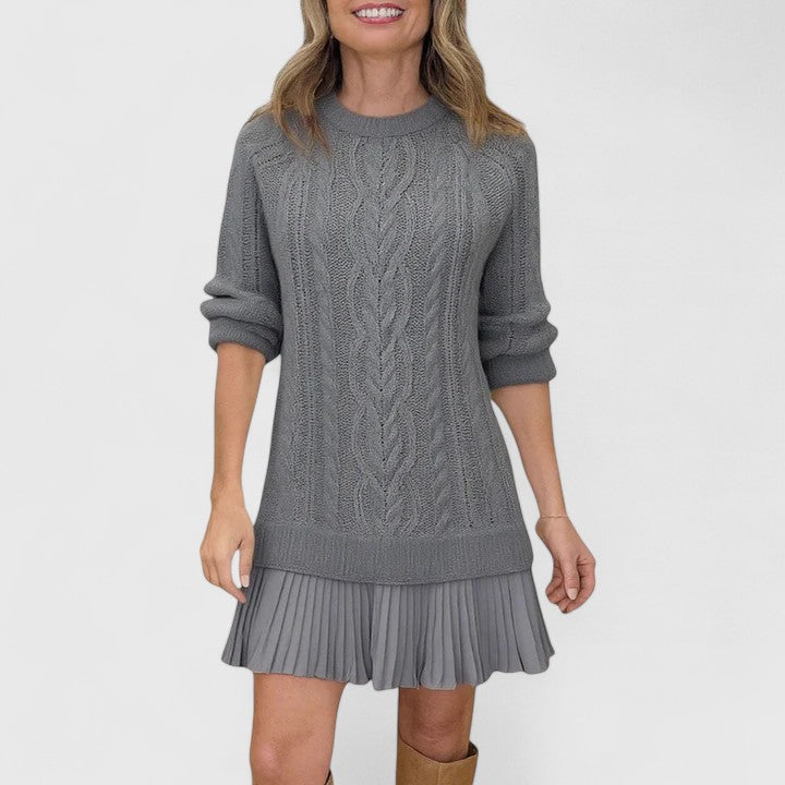 Ashlyndora | Elegant Sweater Dress – Gray