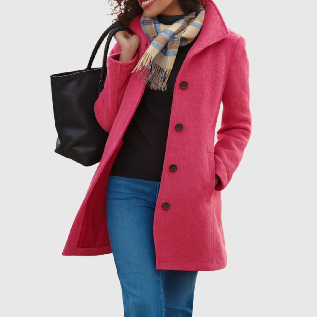 Connie | Elegant Classic Coat – Pink