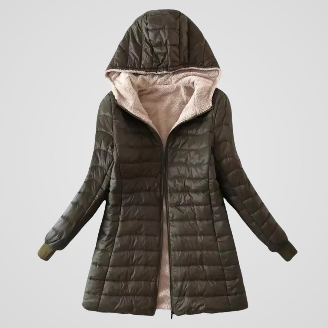 Amelia | Warm Easy Hooded Winter Jacket – Green