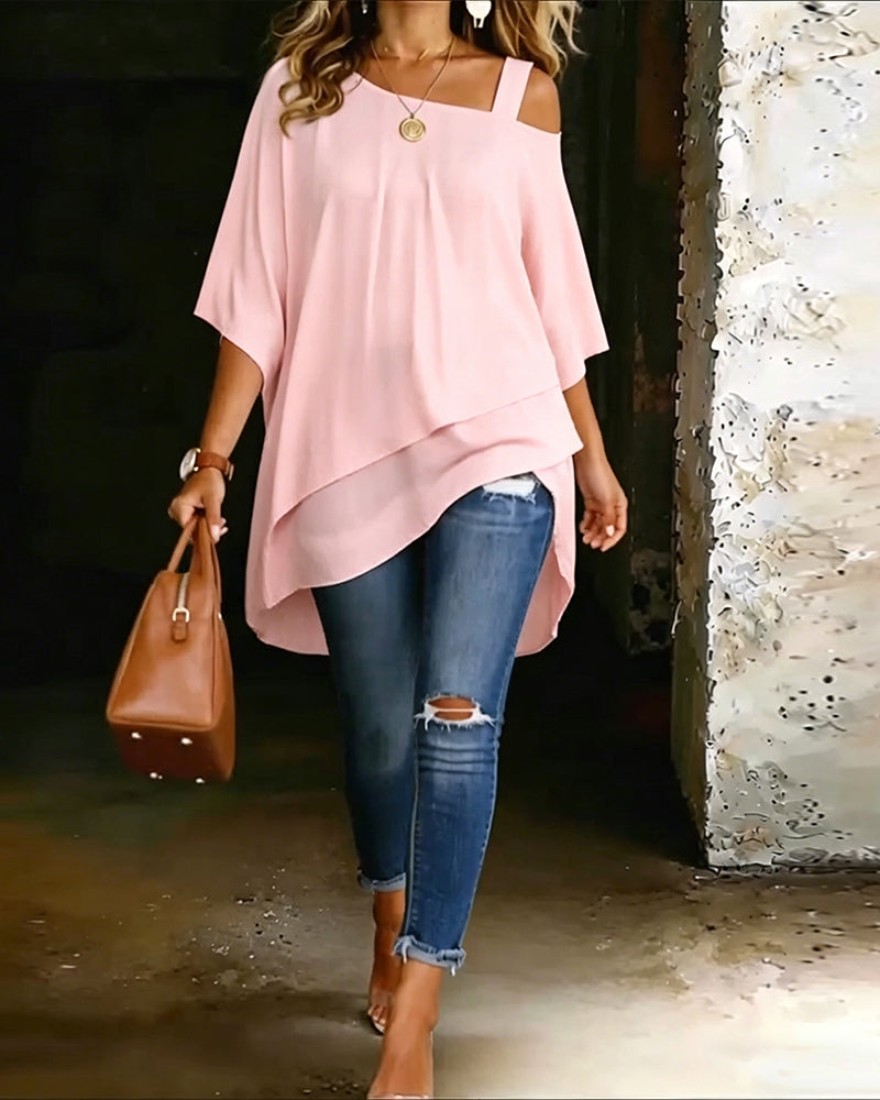 Amiyah | Asymmetric Blouse – Pink