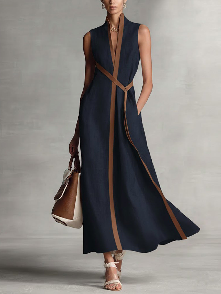 Elira | Sleeveless Breeze Dress – Navy Blue
