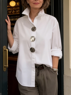 Amara | Stylish Button Stand Collar Blouse