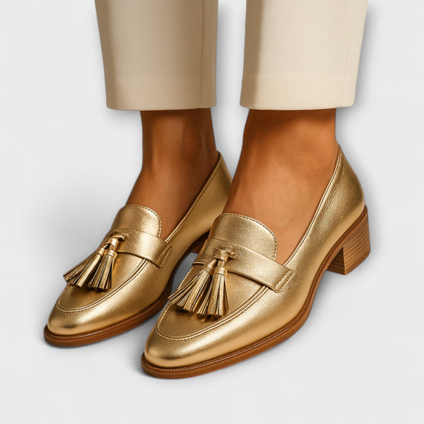 Isolde | Golden Shine Loafers