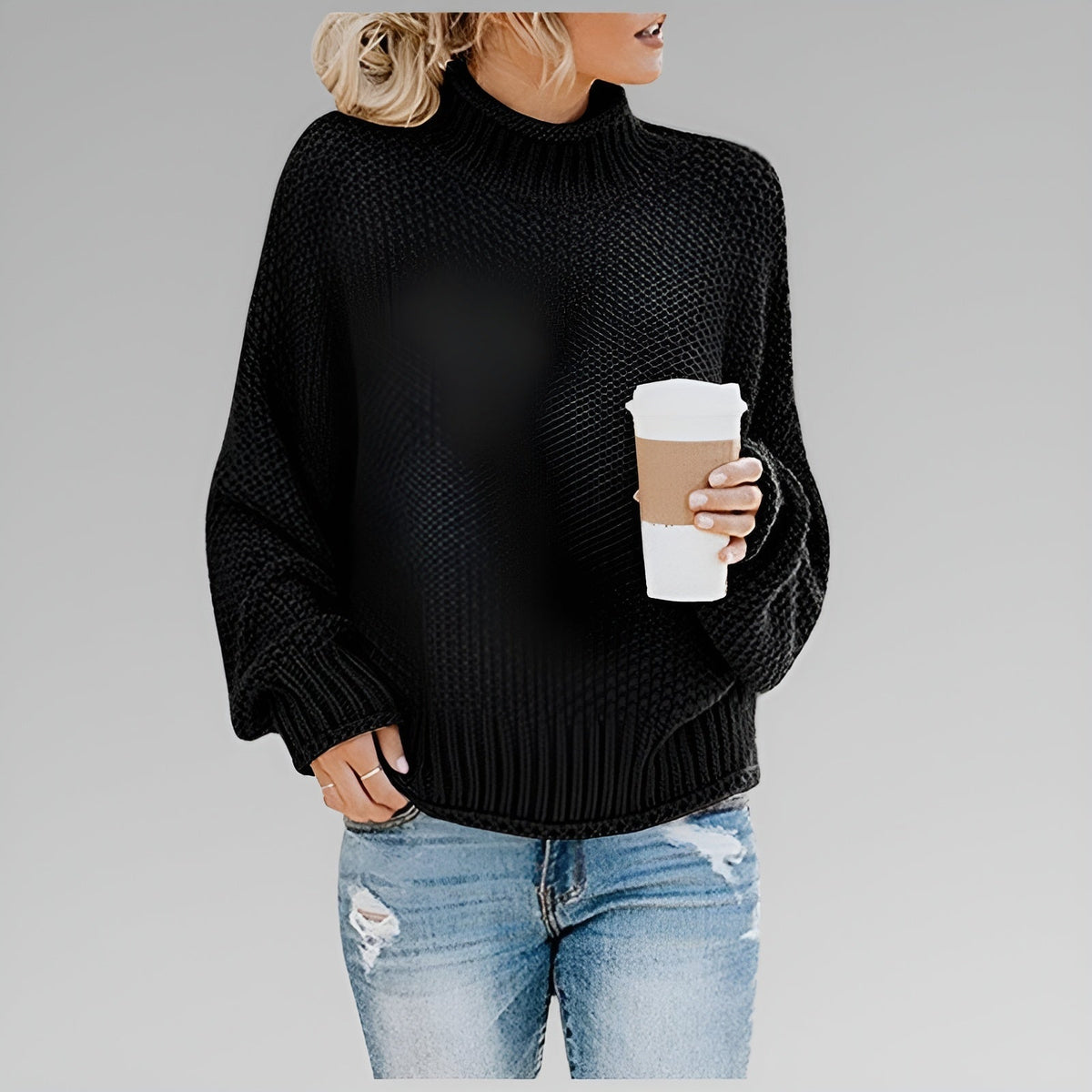Anna | Classic Cozy Knit Sweater – Black