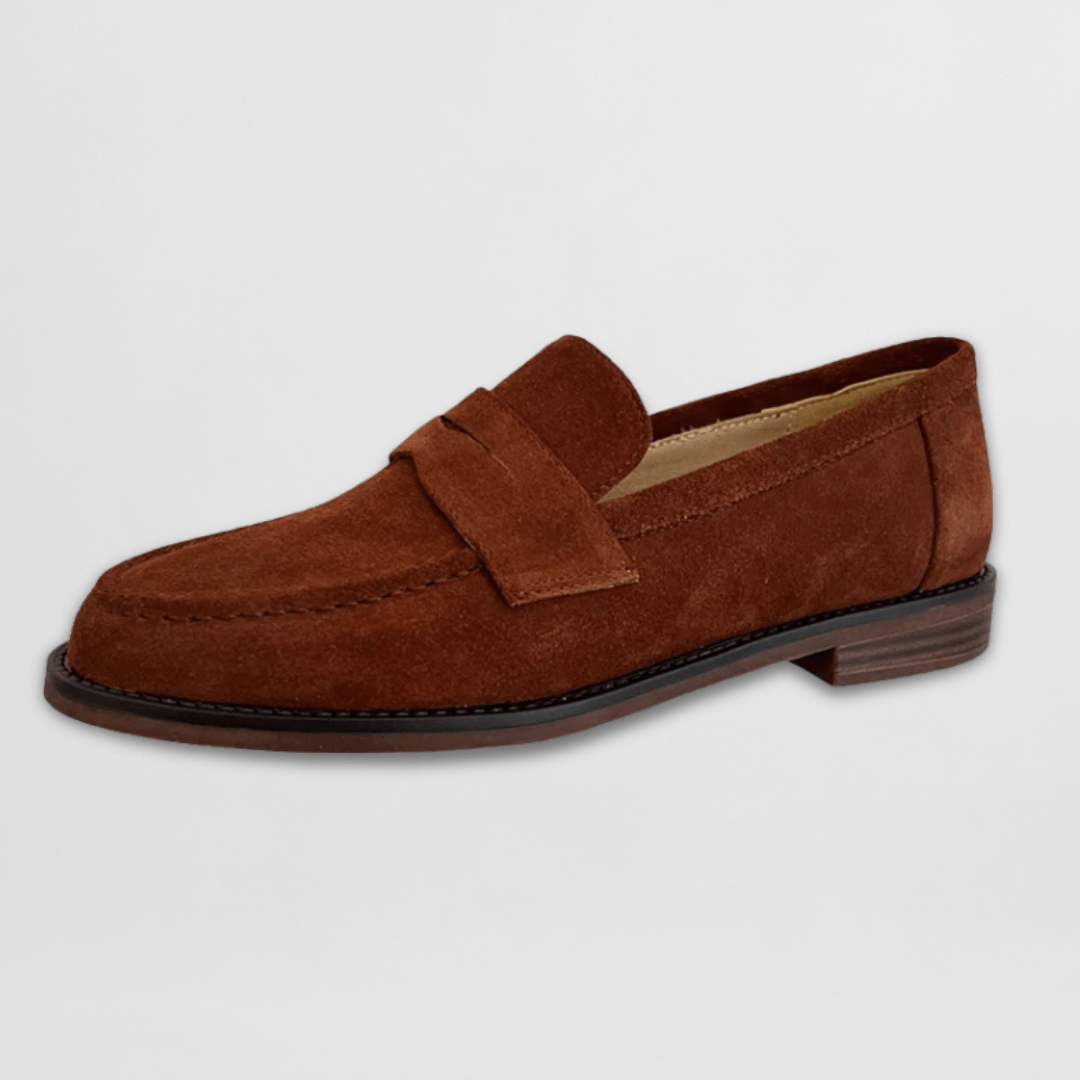 Bianca | Classic Vintage Loafers – Red Brown