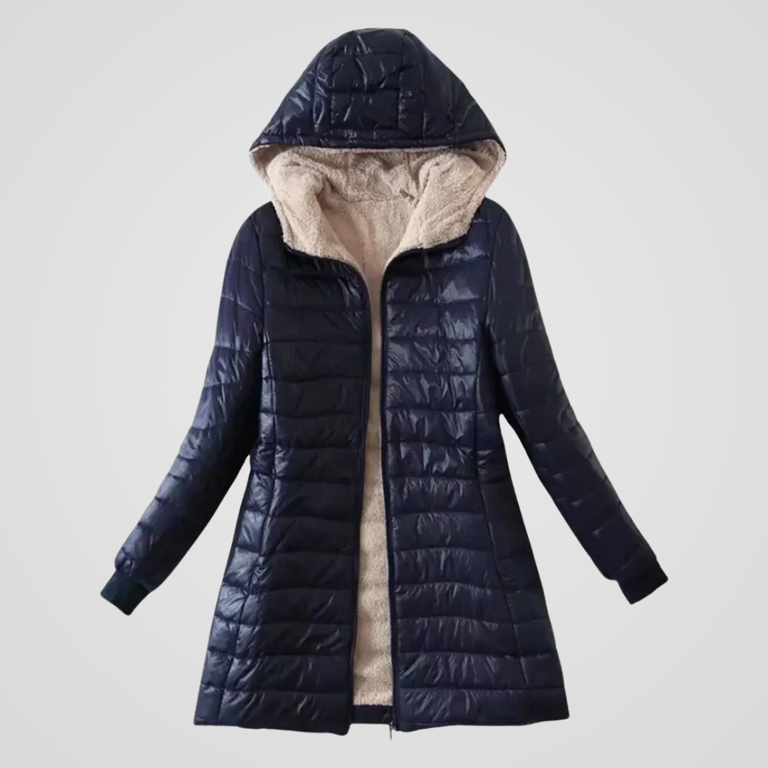 Amelia | Warm Easy Hooded Winter Jacket – Blue
