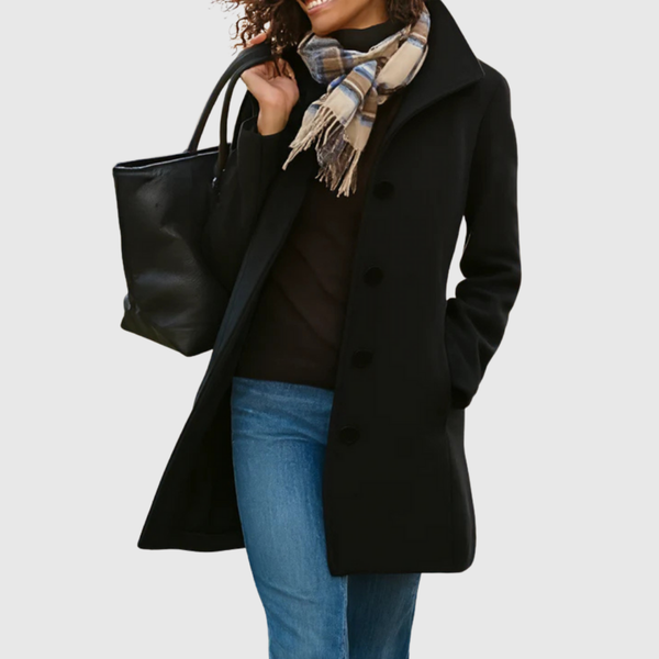 Connie | Elegant Classic Coat – Black