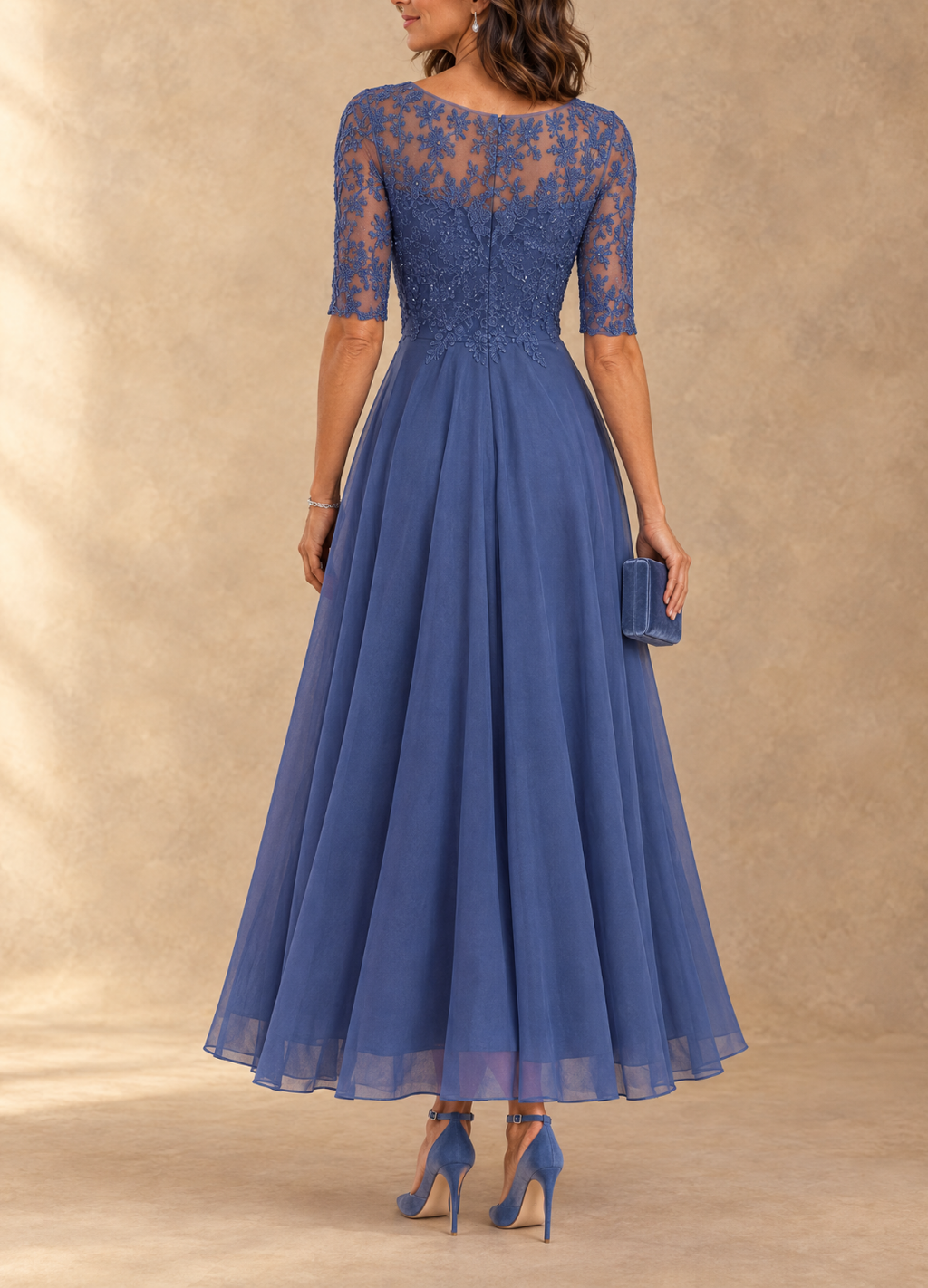 Abella | Lace and Chiffon Dress