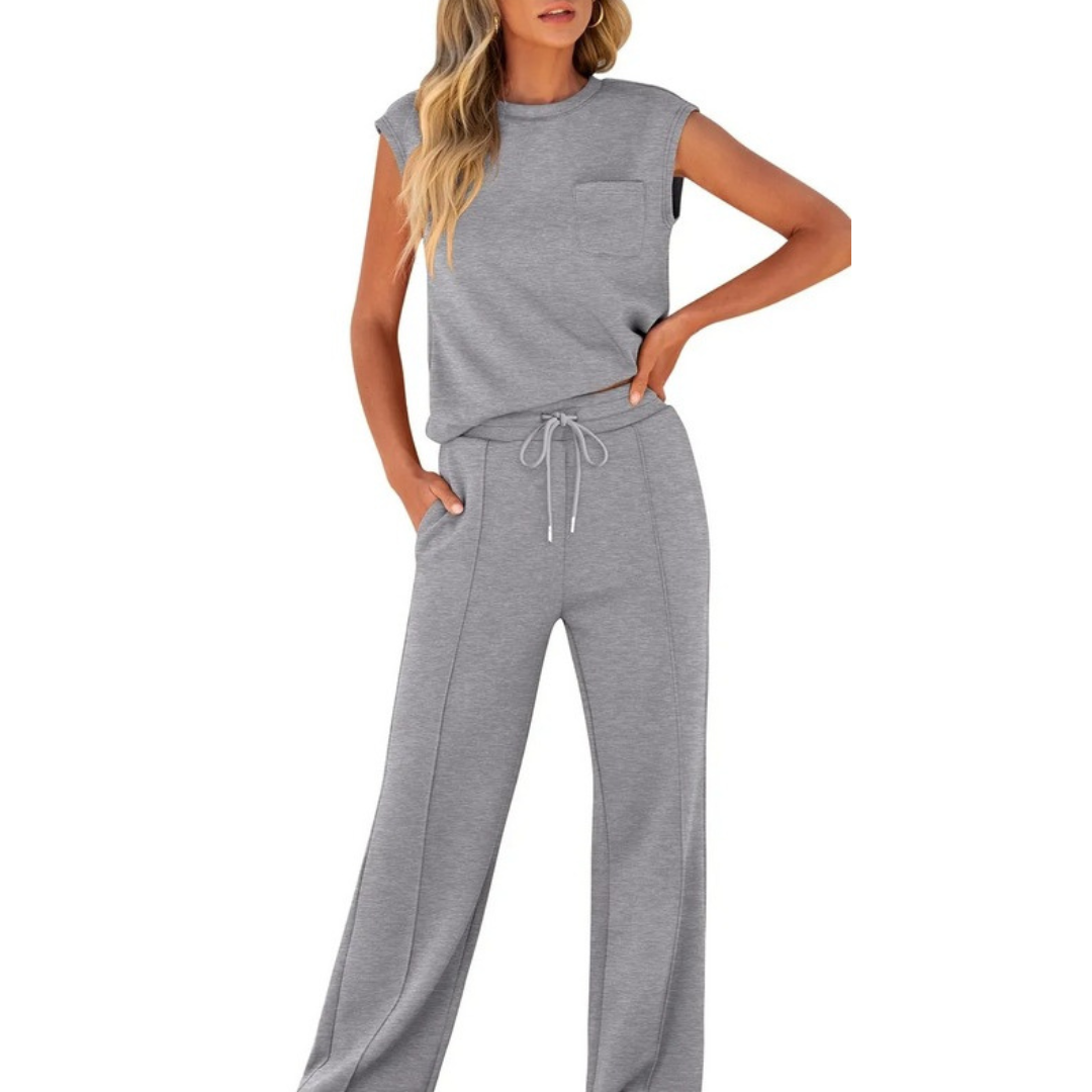 Ayla | Relaxed Soft-Lounge Two-Piece Set – Gray