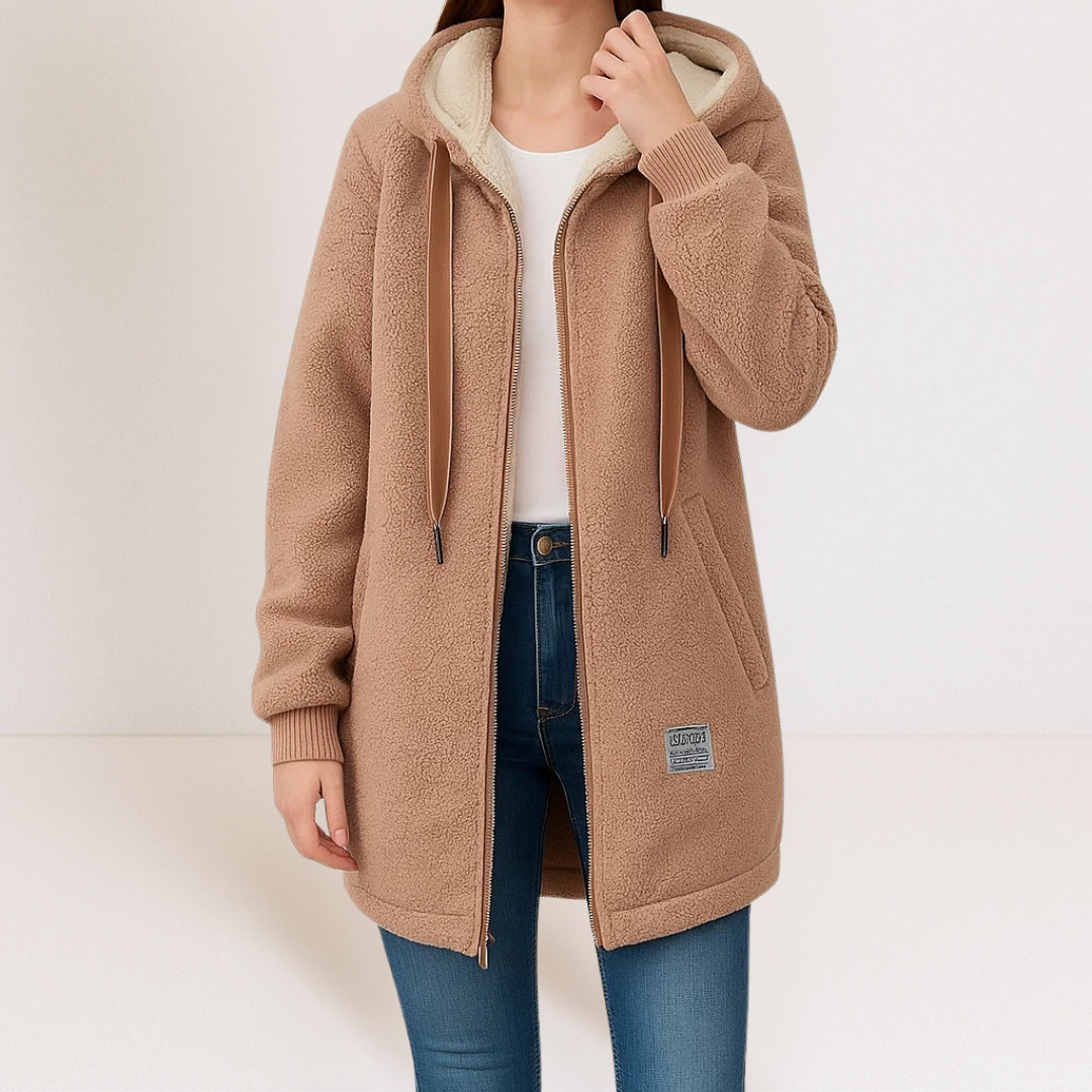 Marceline | Cozy Hooded Jacket – Brown