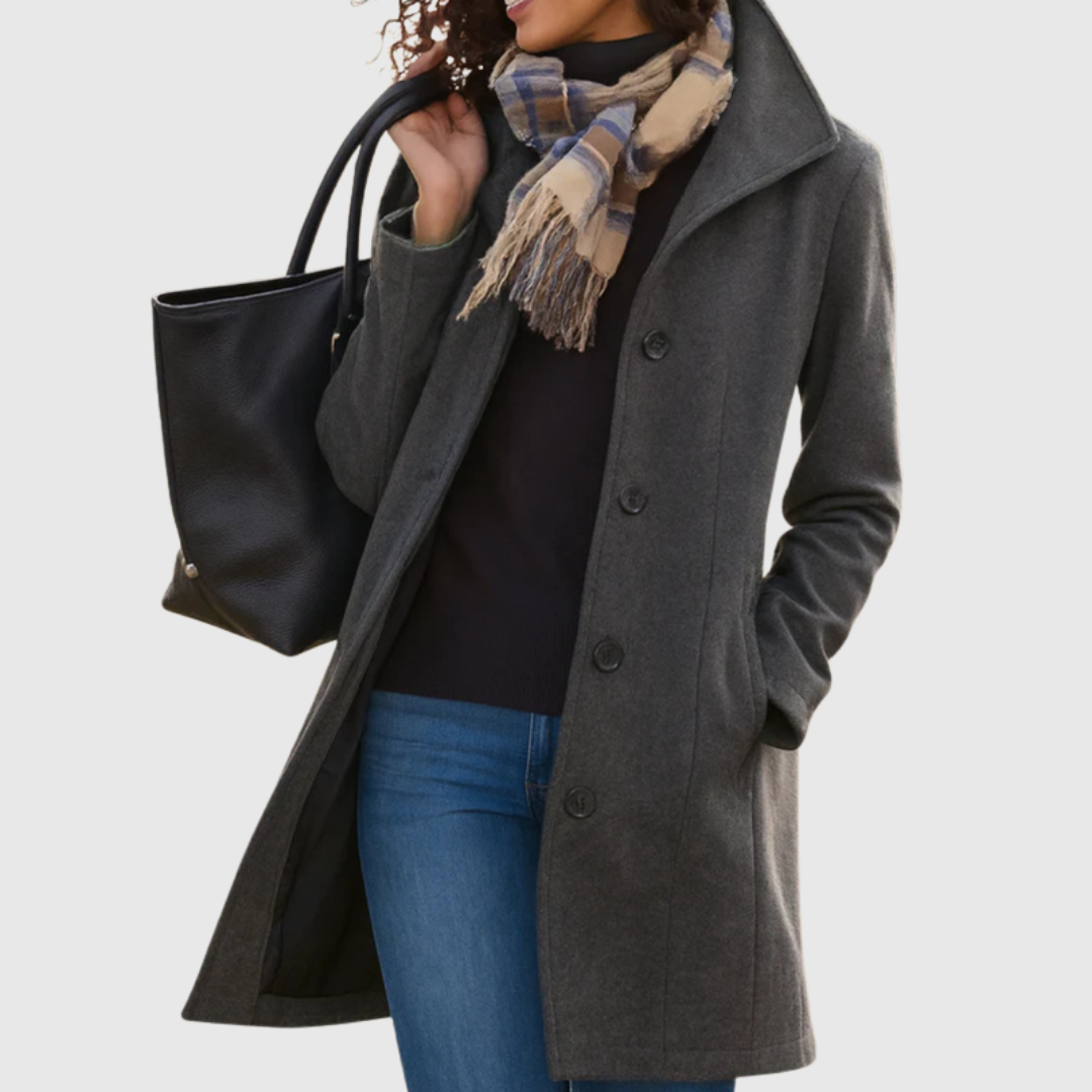 Connie | Elegant Classic Coat – Grey